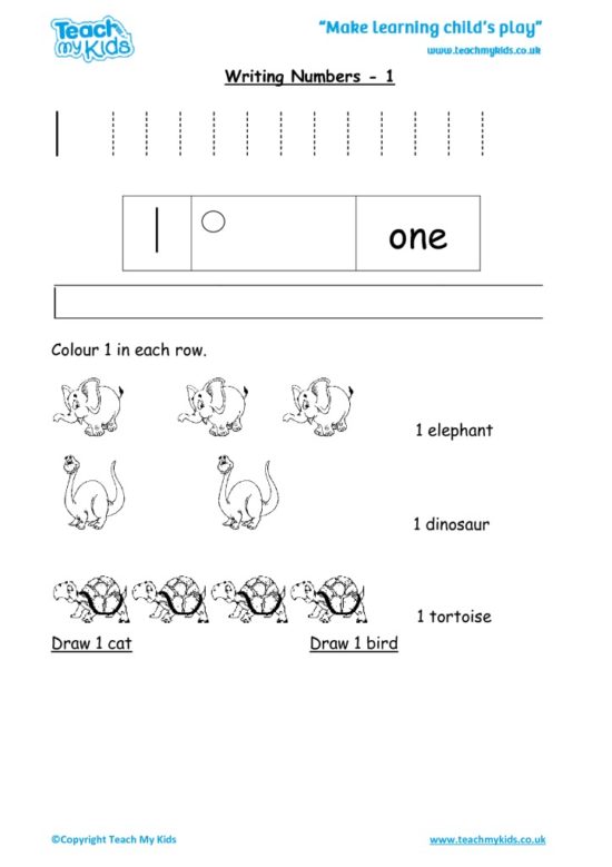 Worksheets for kids - writing 1